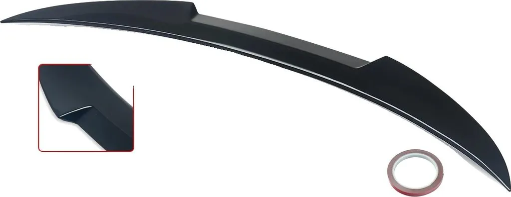 Aileron de coffre style M4 autocollant noir brillant pour voiture