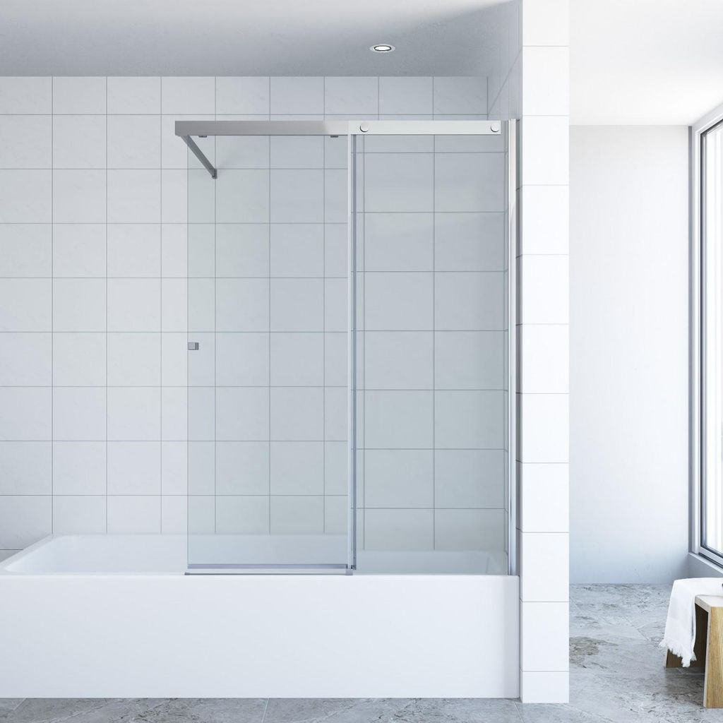 Badewannenaufsatz 110x150 cm Duschwand mit Schiebetür für Produktbild 