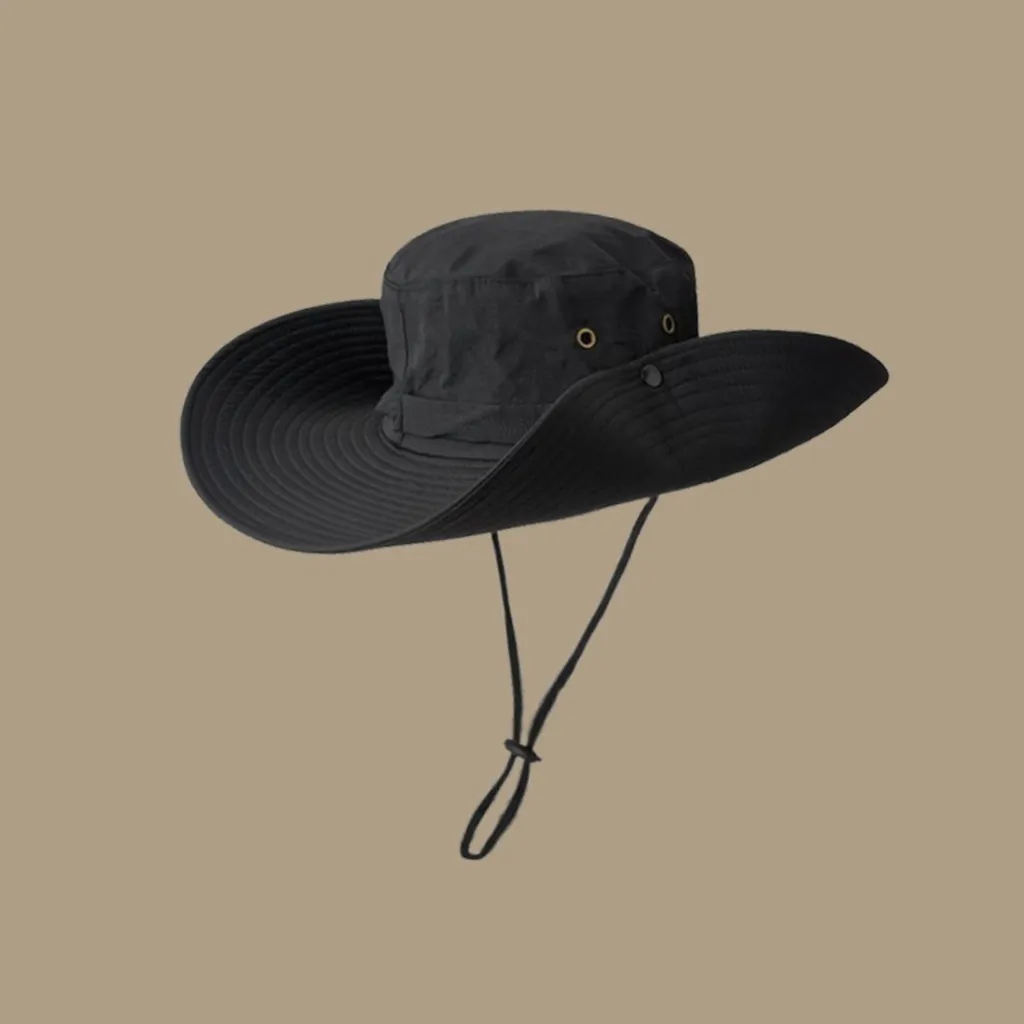 Cappello da Sole Pieghevole per Tutta la Famiglia | Nero Impermeabile