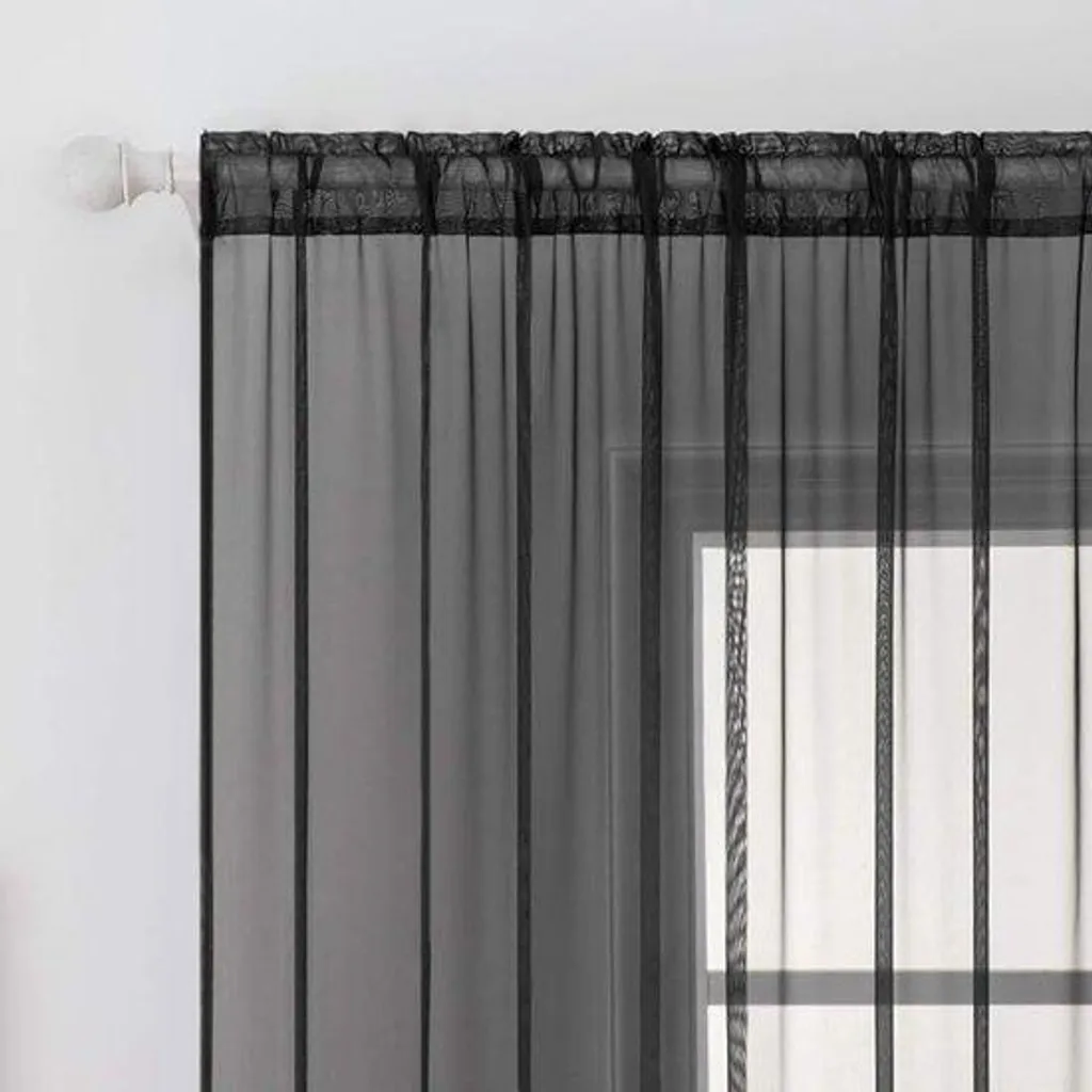 Rideaux fins transparents 145x140 cm, tissu fluide et toucher soyeux