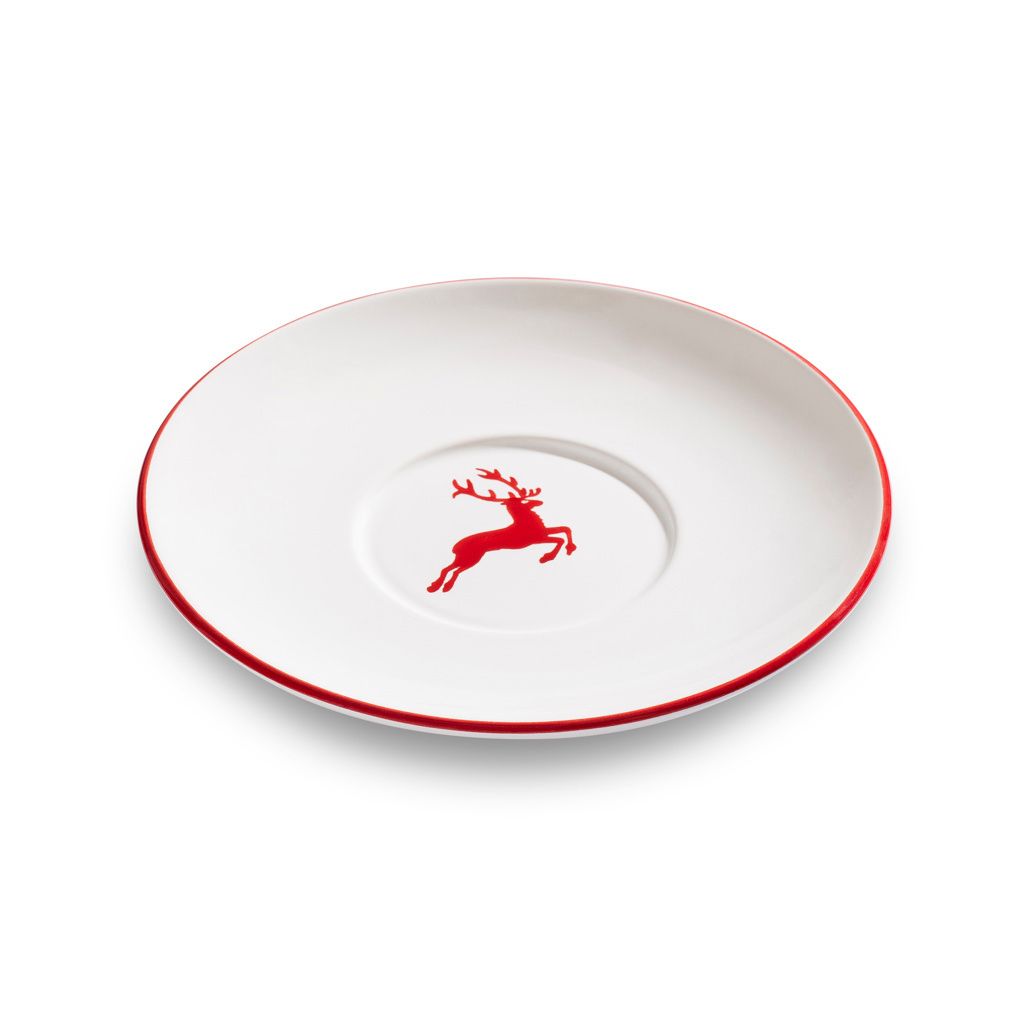 Gmundner Keramik Rubinroter Hirsch Untert. Teetasse Maxima 18cm