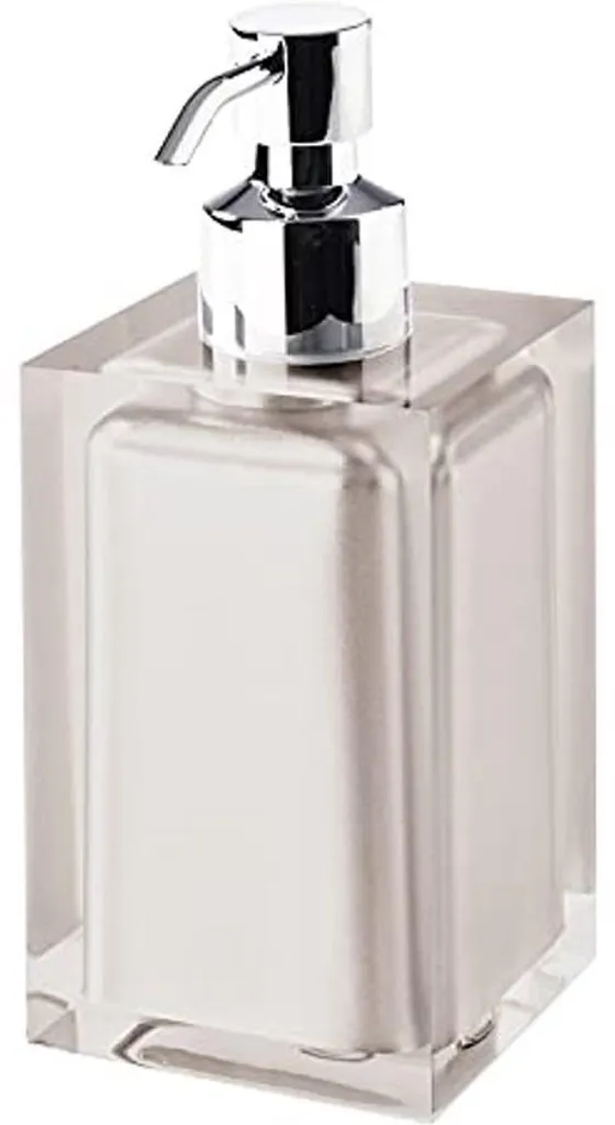 Distributeur de savon salle de bain taupe clair 210 ml décor artisanal