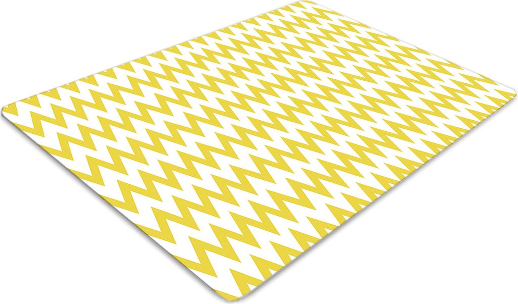 Stuhlunterlage Bürostuhlunterlage 120 cm x 90 cm Bodenmatte Bürostuhlunterlage - Gelbe Zickzacks.