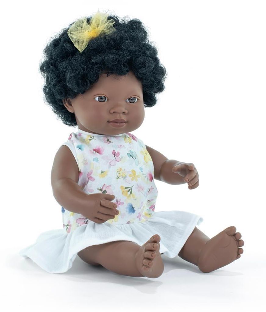 Miniland Puppe afrikanisches Mädchen 38cm - Lernspielzeug Puppe