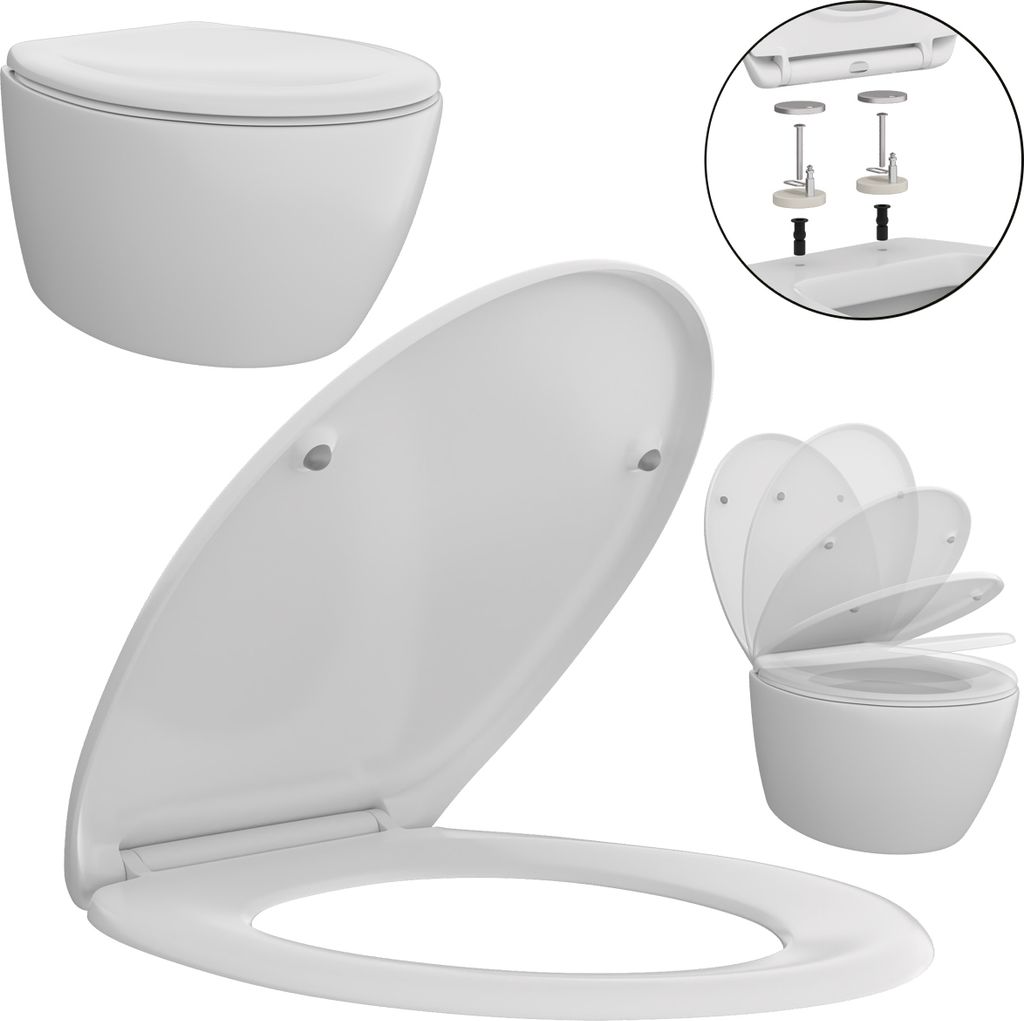 WC-Sitz mit Absenkautomatik O Form Toilettendeckel Produktbild