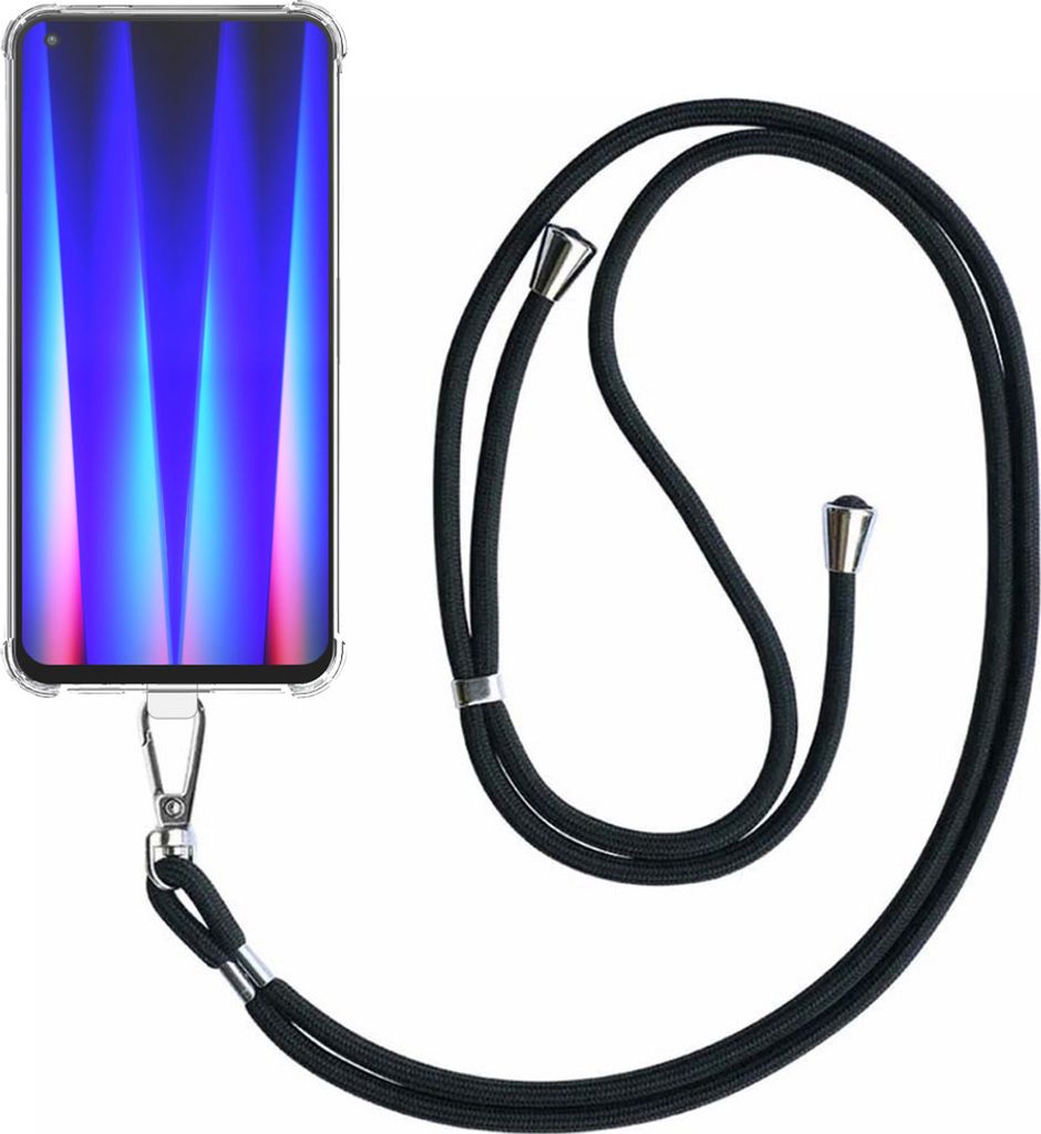 Handytasche passend für OnePlus Nord CE 2 Transparent ShockProof mit abnehmbarem Universal-Telefon-Lanyard - Cover Case Silikon ShockProof mit Lan...
