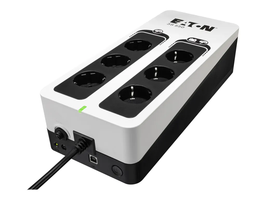 Eaton 3S550D Onduleur 550VA 330W avec 6 prises et protection parafoudre USB