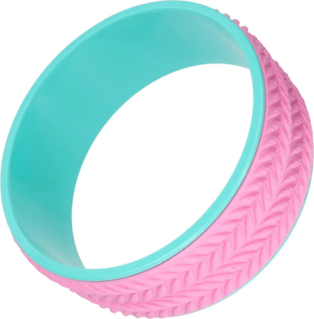 Roue de yoga rose en mousse EVA souple pour massage du dos et posture