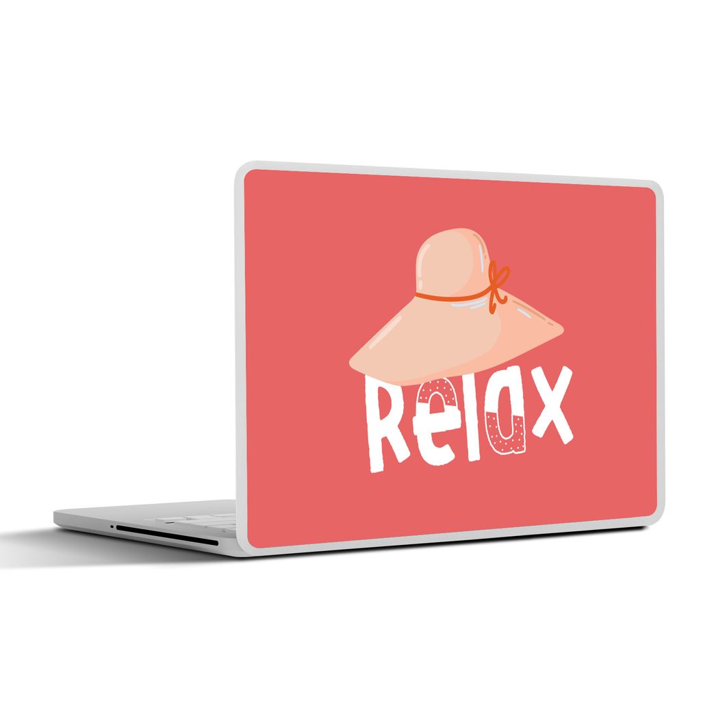 MuchoWow Laptop Aufkleber Sticker Cover Hut - Weiß - Sommer 36.5x27.5 cm - Laptop-Sticker