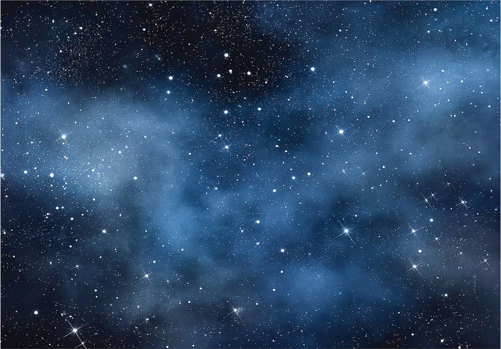 Fototapete Kosmos Sterne Himmel - 250x175 cm - Vliestapete Kinderzimmer - Vlies Fototapete Blau - 16060VX5