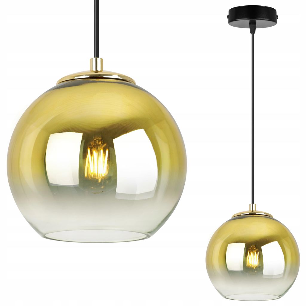 Pendelleuchte Gold mit Lampenschirm 15 cm – Elegante Hängelampe / Kronleuchter als Deckenleuchte