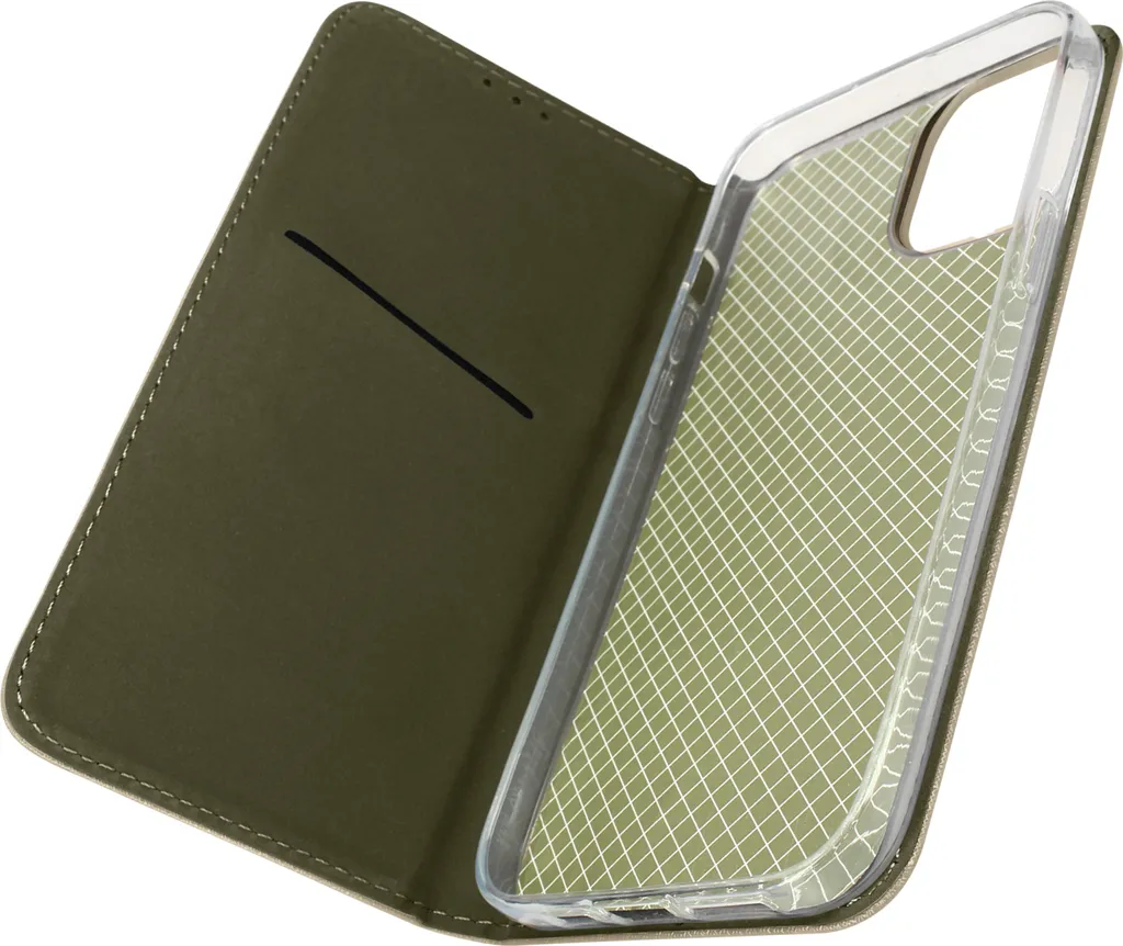 Cover iPhone 14 Libro Oro - Protezione Massima e Stand Video
