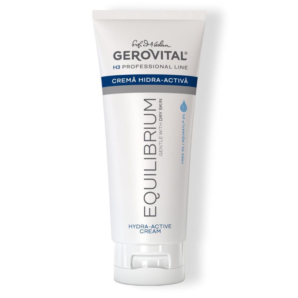 Gerovital Hydra-Aktiv Creme für trockene & empfindliche Haut mit 4% Urea & natürlichen Ölen, intensiv feuchtigkeitsspendend, 200 ml