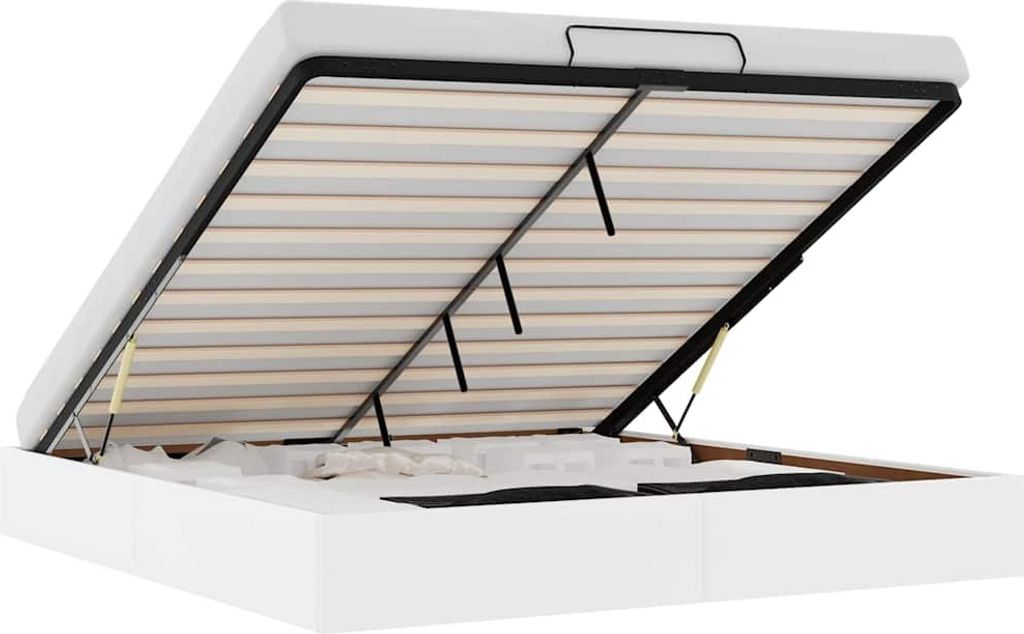 vidaXL Ottoman-Bett ohne Matratze Weiß 180x200 cm Kunstleder