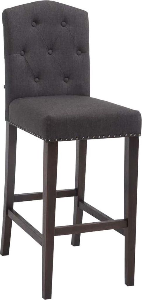 Eleganter Barhocker – Barhocker aus Gummi – Hoher Sitzkomfort – Robustes Rubberhout-Gestell | Kleidungsfarbe: Antiquitäten | Farbe: dunkelgrau