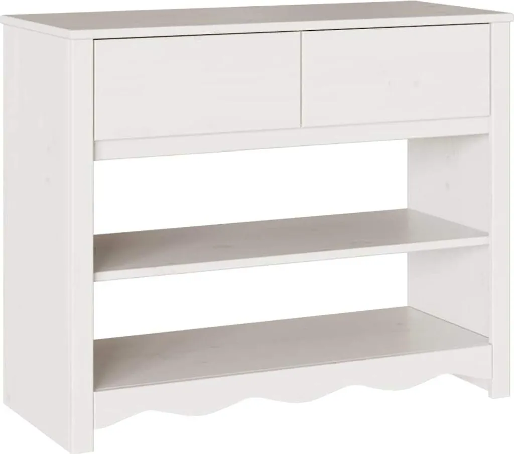 Consolle Ingresso Salvaspazio Drammen Bianco 89x37x73cm con Cassetti