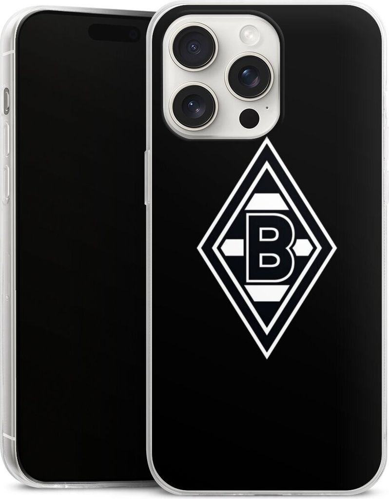 DeinDesign Slim Hülle für Apple iPhone 15 Pro Max Silikon Case Ultra Dünn Handyhülle Borussia Mönchengladbach Gladbach Wappen