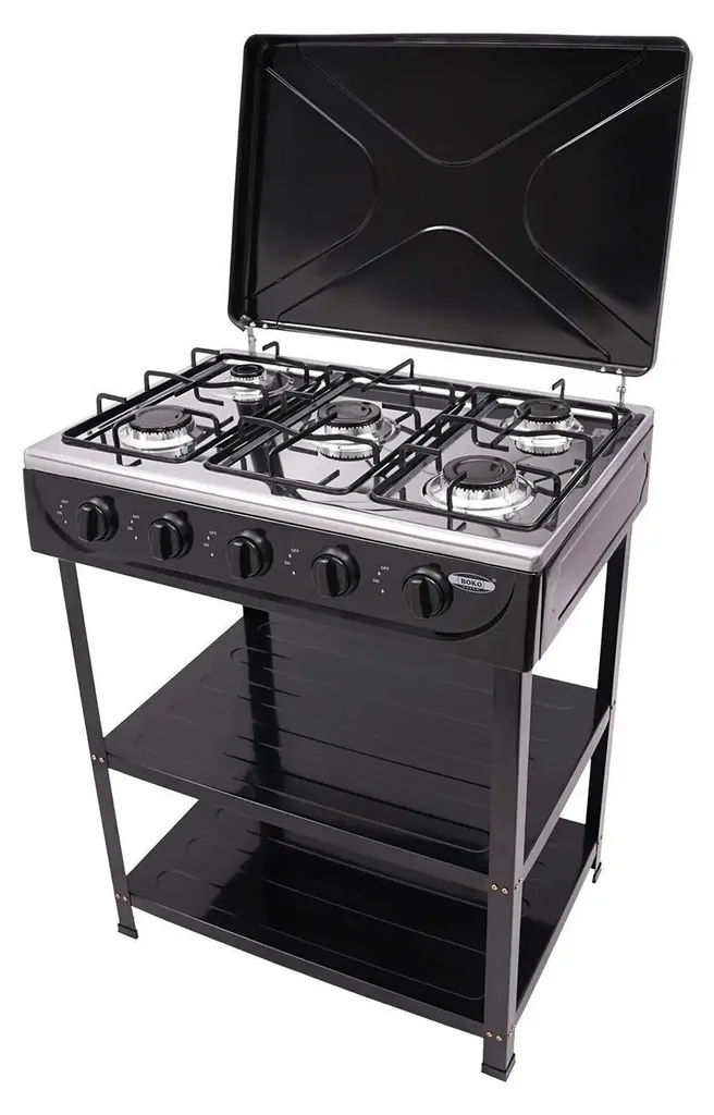 Cuisinière à gaz pour restauration et extérieur 5 feux fonte émaillée