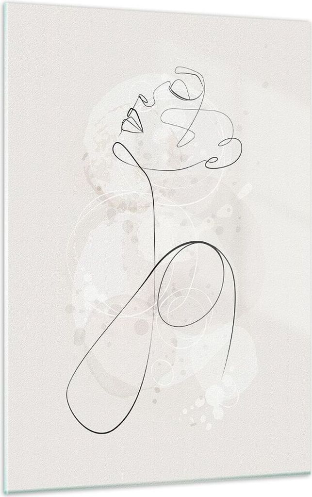 Bilder auf glas - Einteilig - Frau eins Linie - 50x70cm - Produktbild 