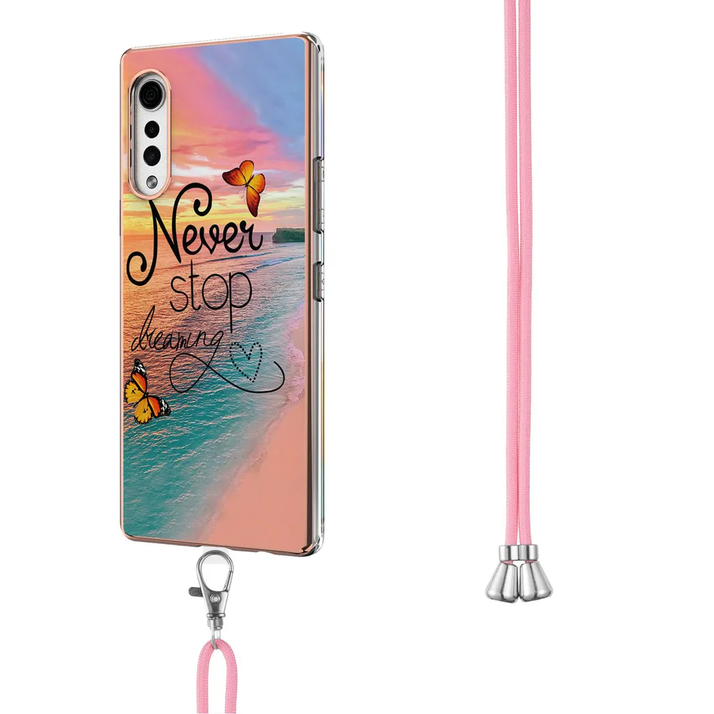 Cover LG Velvet 5G Oro Rosa & Fantasia | Custodia Laccio Tracolla - 3