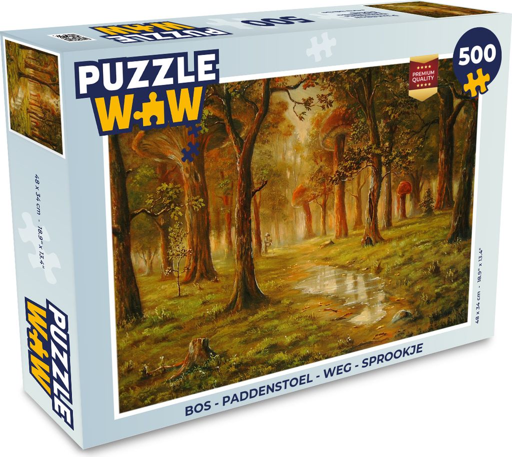 MuchoWow Puzzle 500 Teile Wald - Pilz - Straße - Märchen - 500 Teile - Kinder - Selberbauen - Puzzlespiele