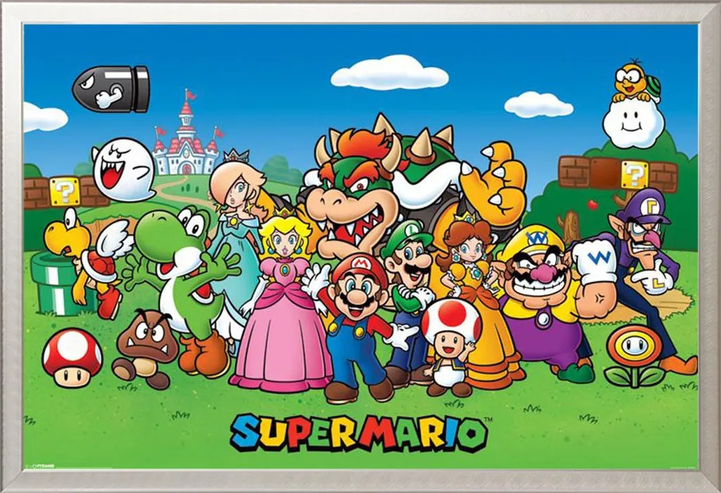 Quadro Nintendo Super Mario Shinsuke - Design Alluminio e Acrilico