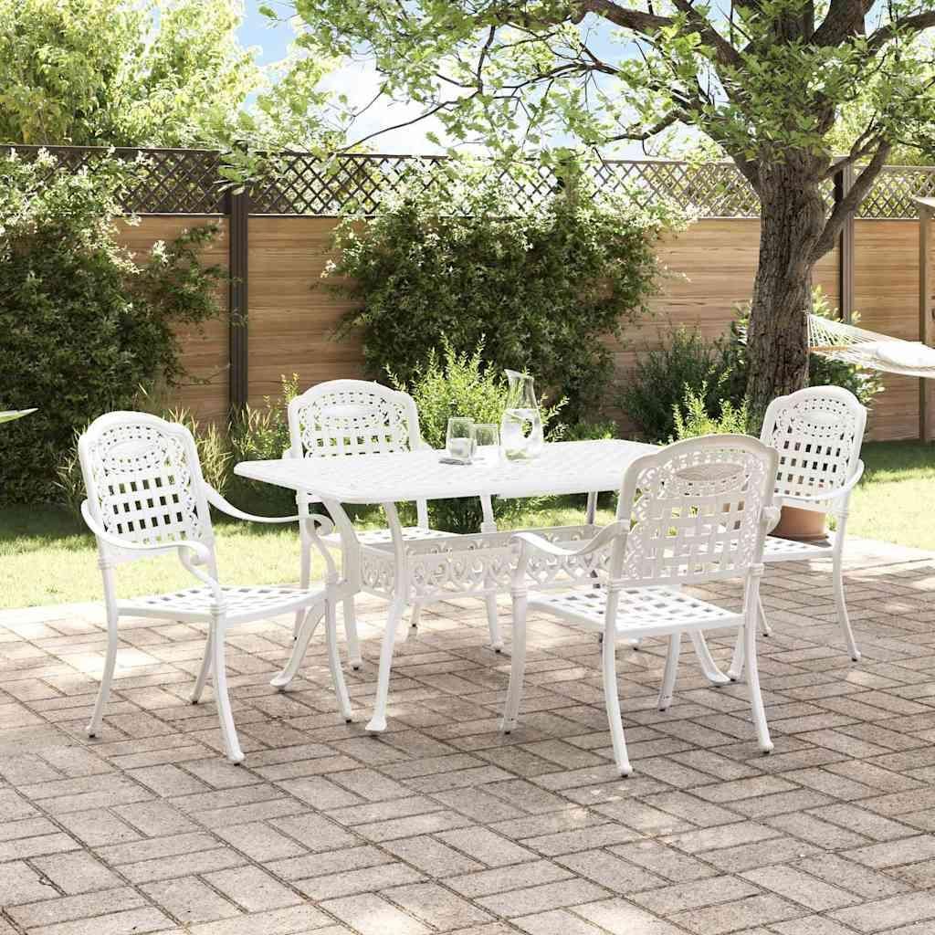 Maison Exclusive - Garten Essgruppe 5 pcs Weiß Aluminium