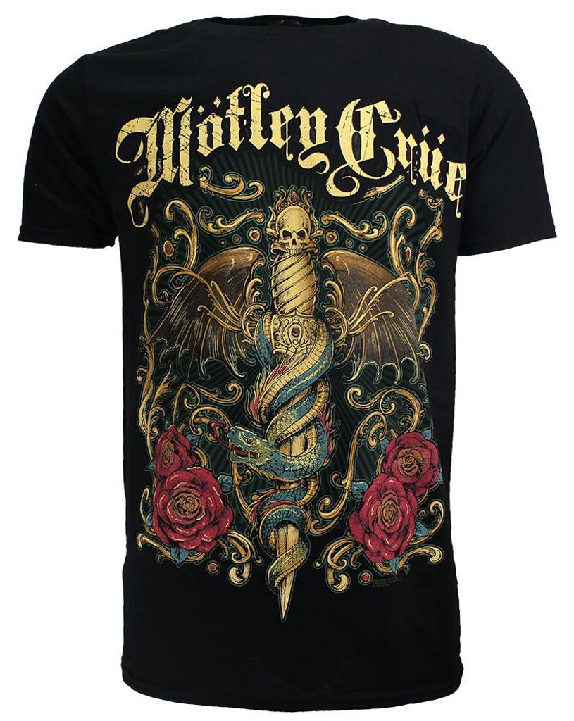 Mötley Crüe Exquisite Dagger T-Shirt – Band Merch - XL