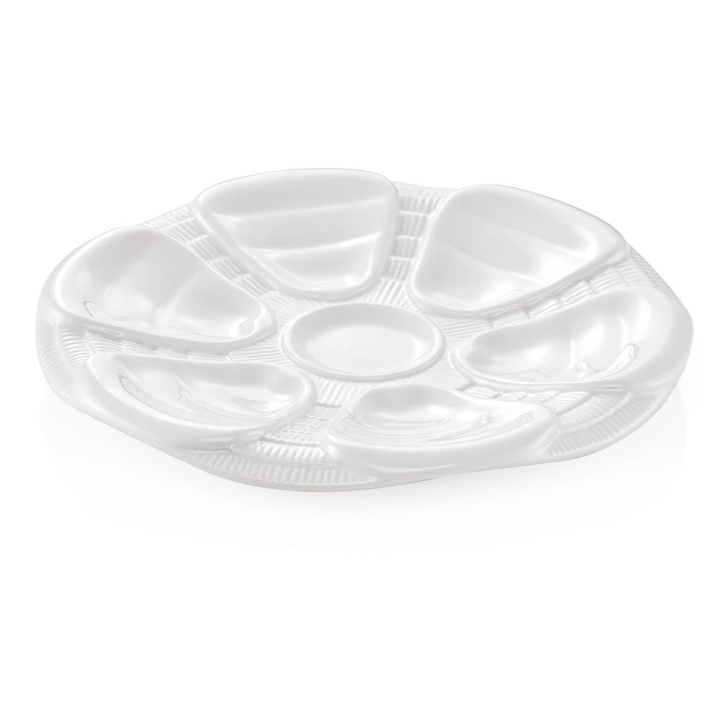 Talerz na ostrygi, porcelana, Ø 25 cm, 6 przegródek na Zdjęcie produktu 