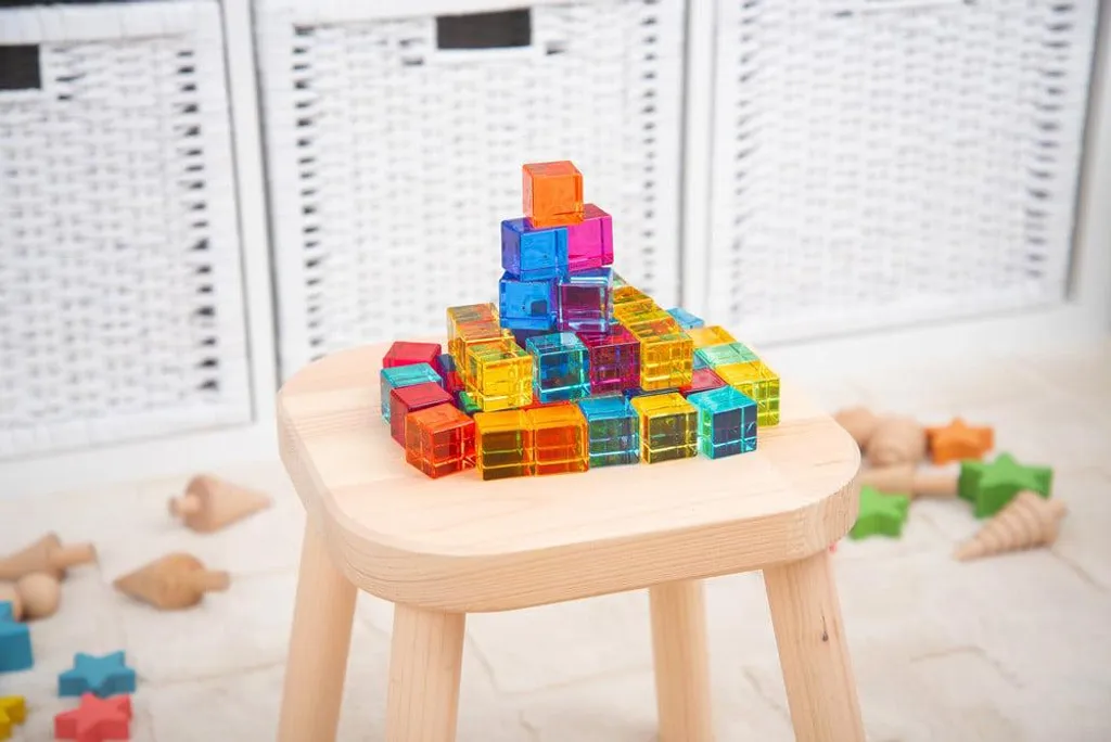 Blocs de Construction Translucides Gem Cubes - Jouet Éducatif TickiT