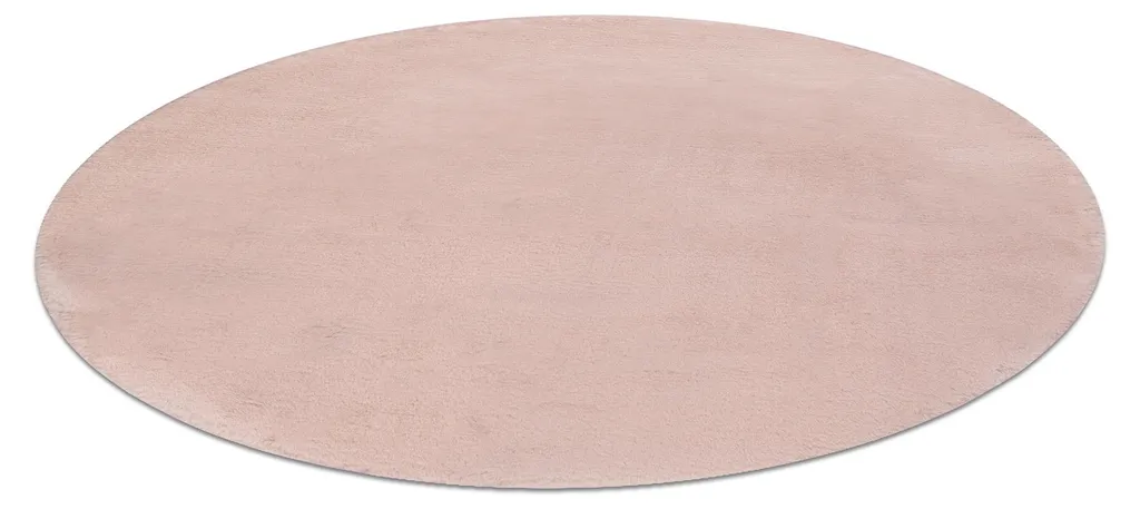 Tapis de jeu rond pour chambre enfant - Rose sale lavable et doux