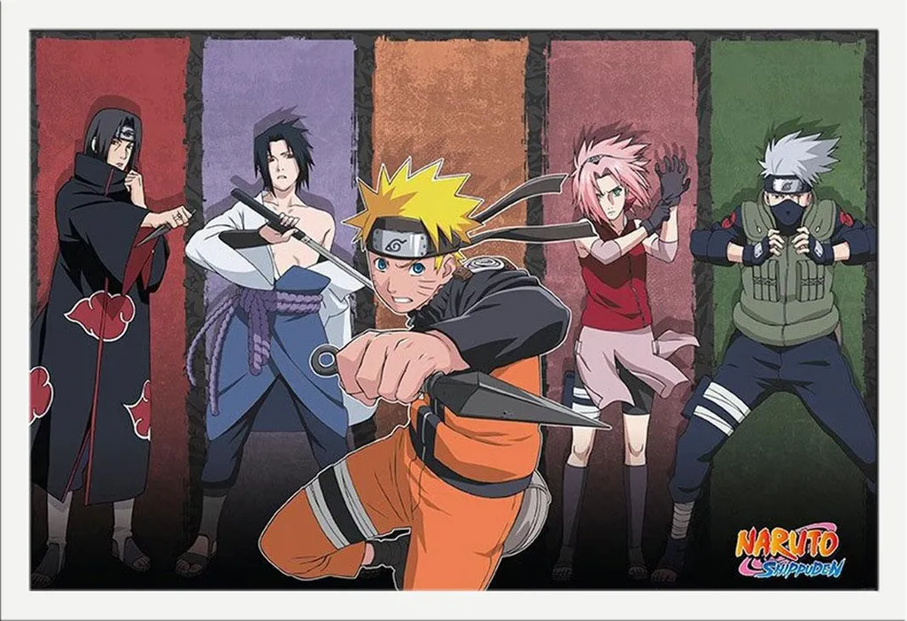 Offerta Poster Naruto Shippuden + Cornice Shinsuke Maxi MDF Bianco
