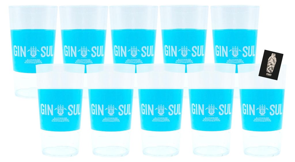 Gin Sul 10er Set Cup Becher geeicht (0,3l) you are the gin to my tonic aus Hartplastik Mehrweg Festival Cup Event Glas Bar