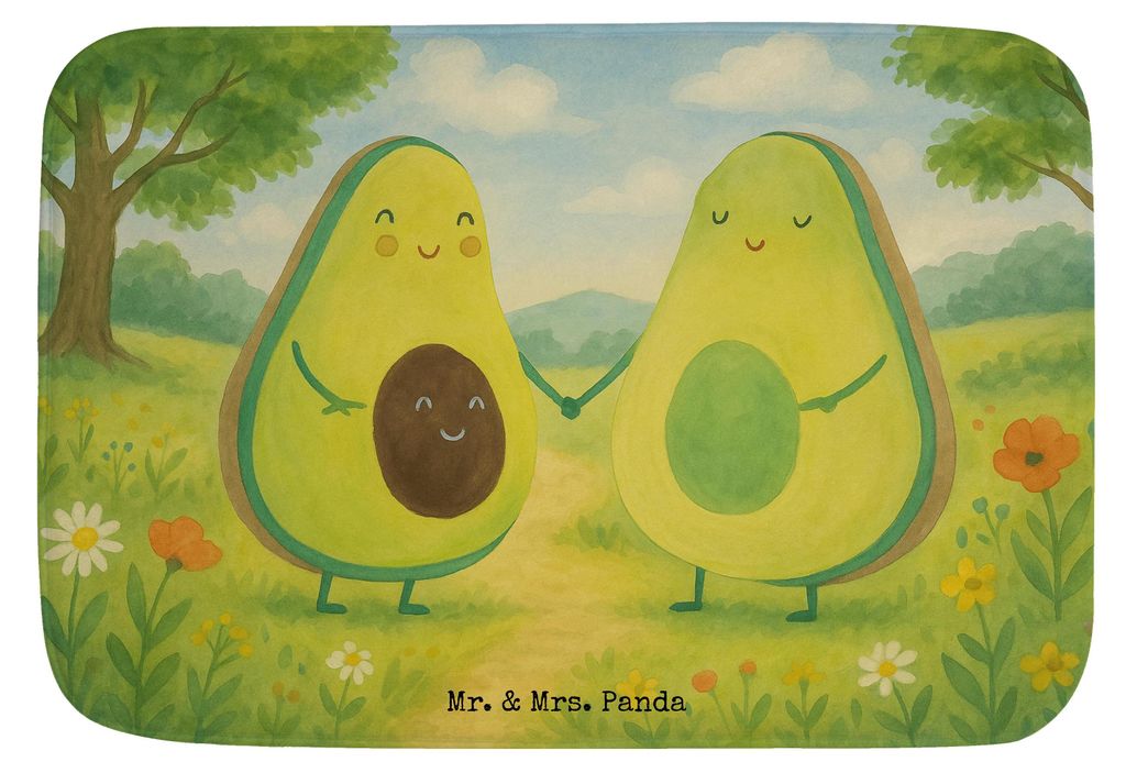 Mr. & Mrs. Panda badezimmermatte Avocado Pärchen Design - Weiß - Geschenk, Badematte, Teppich Bad, Liebe, Avocados, Hochzeit, Gesund, Familie, Du...