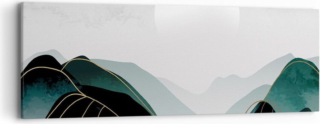 Bild auf Leinwand - Leinwandbild - Einteilig - Abstraktion Berge Stück - 90x30cm - Wand Bild - Wanddeko - Wandbilder - Leinwanddruck - Bilder - Wa...