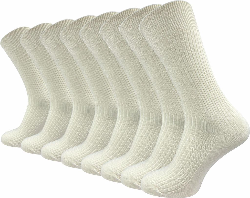 Gawilo Socken aus 100% Baumwolle mit Rippe | Dünn & Fein gestrickt | Damen & Herren (8 Paar), Beige / 35 - 38