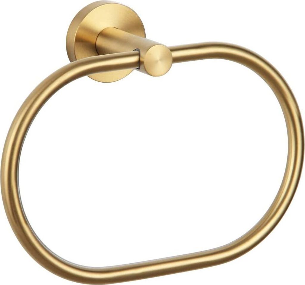 Handtuchring Gold gebürstet, Winkel Einfach SUS304 Edelstahl Handtuchhalter, Badetuchhalter, einzigartiger ovaler Handtuchhalter für Wand oder Sc...