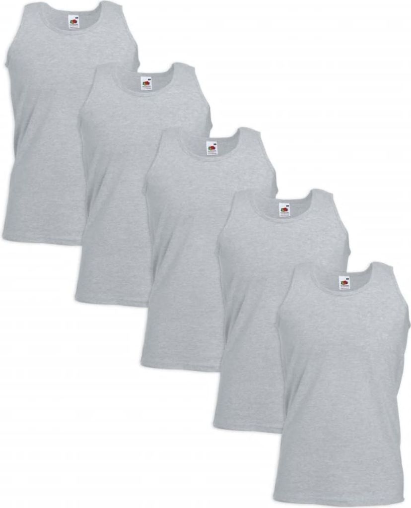 Fruit of the Loom Valueweight Muskelshirt 5 Stk. Baumwolle Grau XL