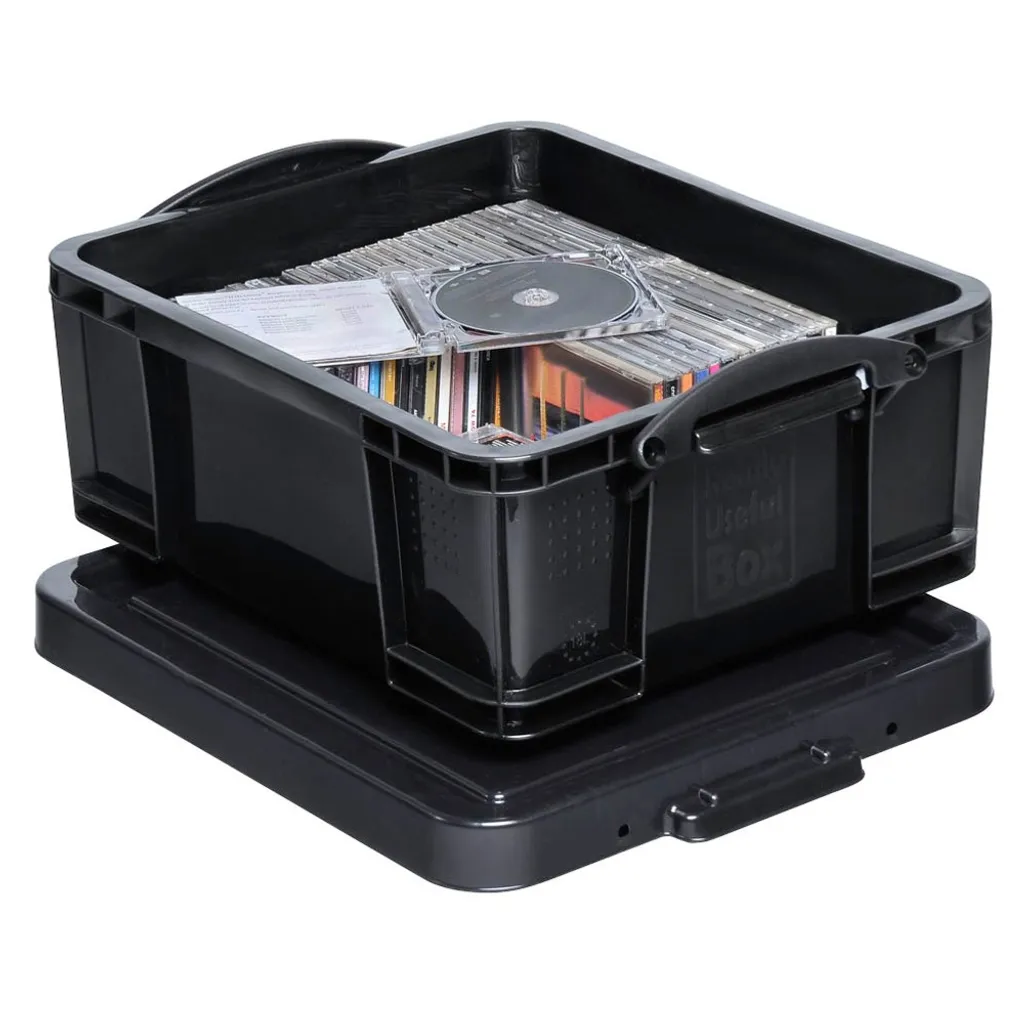 Really Useful Box 18BK Boîte de Rangement 18L Noire 48x39x20 cm Robuste