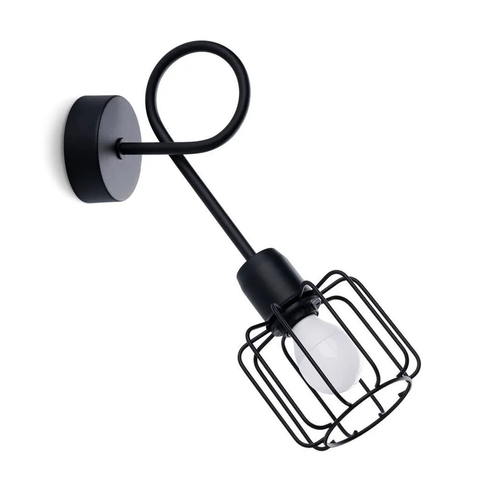 Lampada da parete BELUCI 1S nero 1xE14 10W acciaio 30x28x15cm Sollux Lighting