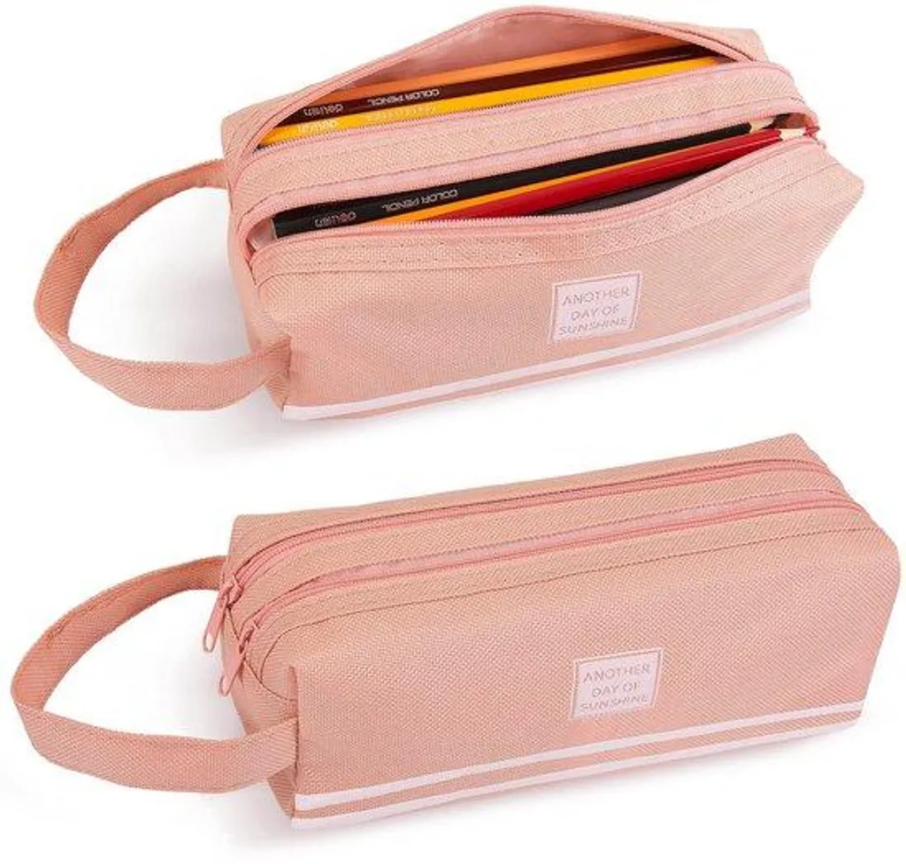 Sacoche d'école rose en tissu Oxford durable à double compartiment