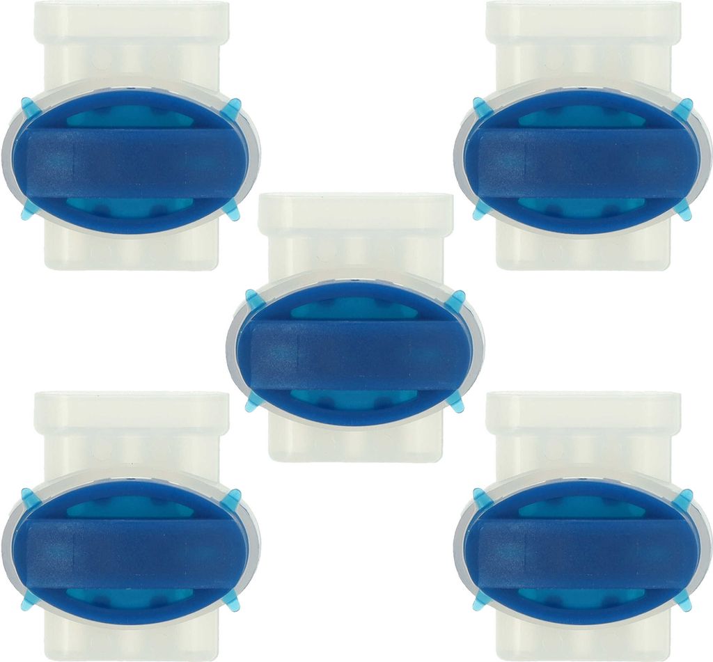 vhbw 5x Kabelverbinder für Begrenzungskabel kompatibel mit Stiga Mähroboter - Kabelklemmen, Wasserdicht Blau, Transparent
