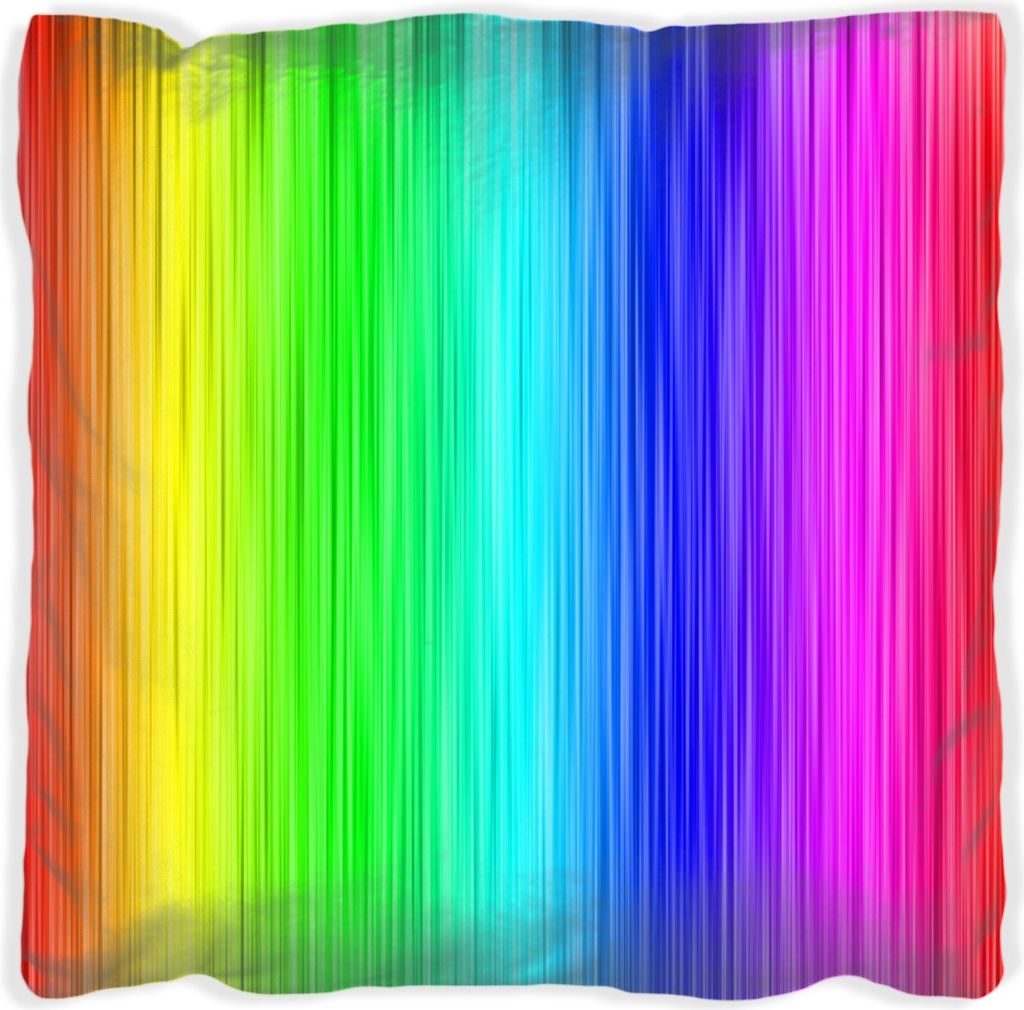 Wallario Premium Kissen, weiche Oberfläche, mit Motiv Regenbogenmuster - Farben rot, gelb, grün, blau, pink und rot, Größe: 30 x 30 cm, mit wei...