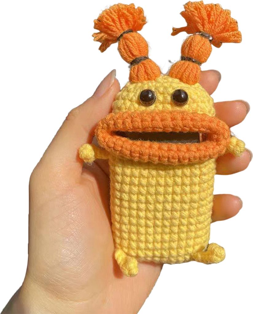 Big Mouth Autoschlüsseletui, Cartoon-Design, Universal-Fernbedienungsschlüssel-Abdeckung, lustiger Schlüsselschutz, Häkeltasche, lustige Gesche...