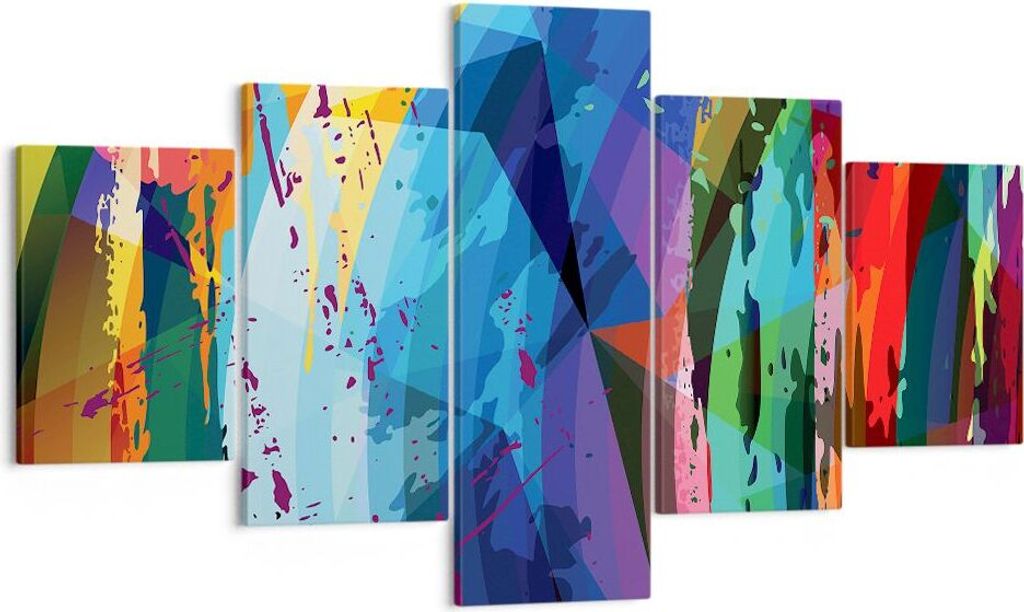 Bild auf Leinwand - Leinwandbild - Abstraktion modern - 125x70cm - Wand Bild - Wanddeko - Leinwanddruck - Bilder - Kunstdruck - Wanddekoration - Le...