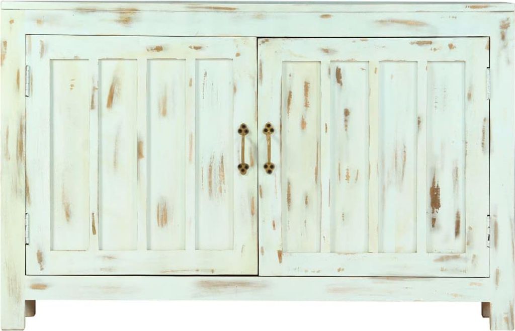 vidaXL Sideboard Hellblau 110x35x70 cm Massivholz Mango