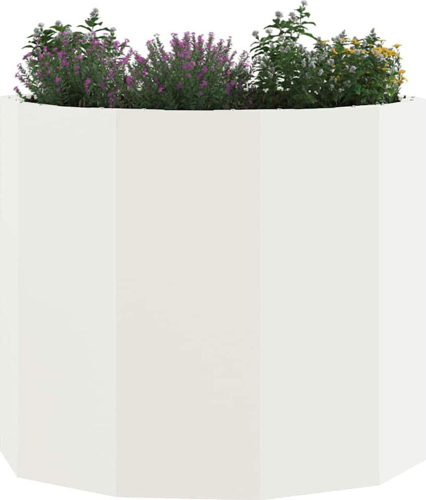 Stabli Pflanzkübel Weiß 60 x 60 x 50cm Stahl - DE224073 - Beete
