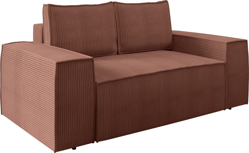 MIRJAN24 Schlafsofa Malaga Small Cord mit Schlaffunktion und Bettkasten, Polstercouch, Stilvoll Polstersofa vom Hersteller (Farbe: Poso 29)