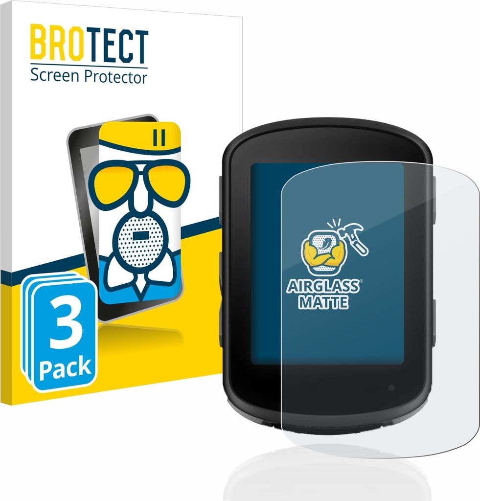 3x BROTECT Entspiegelungs Schutzglas für Garmin Edge 540 / Edge 840 Schutzfolie Panzer Folie Glas Display Schutz matt
