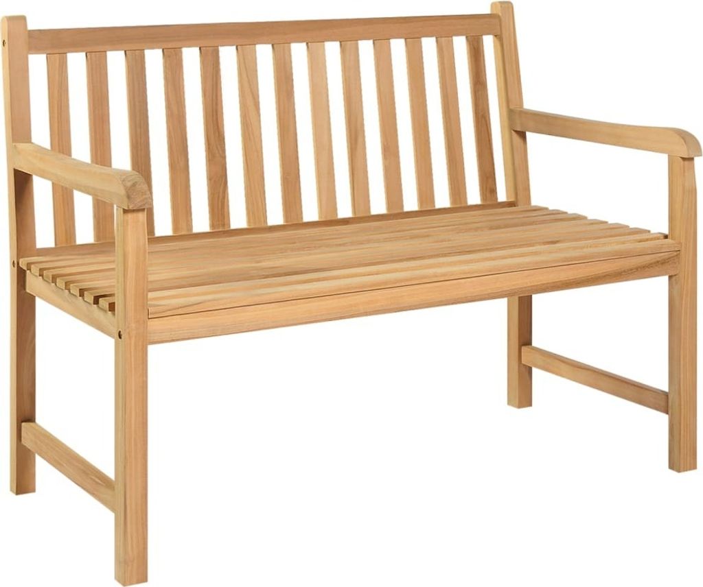 SYFAX Gartenbank 114 cm Massivholz Teak